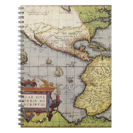1570年のアメリカ大陸の古地図 ノートブック