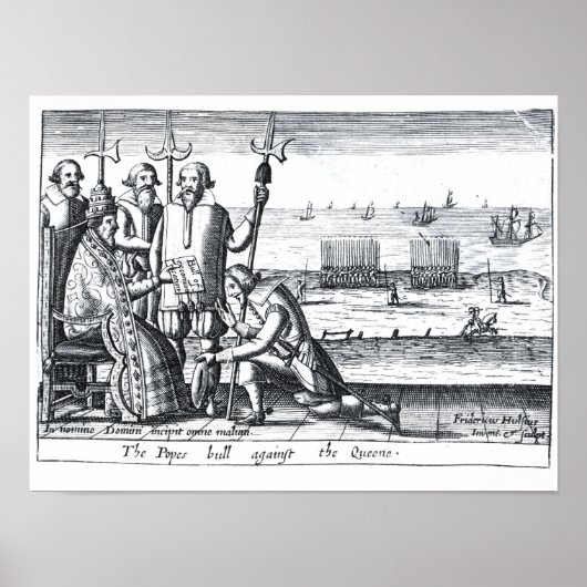 1570年の教皇の雄牛と女王との戦い ポスター (正面)