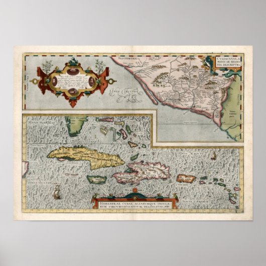 1579地図カリビーン諸島 ポスター (正面)