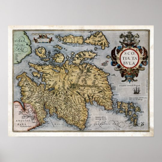 1580年のスコットランドの地図 ポスター Zazzle Co Jp