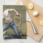 15807 RAのカウボーイ キッチンタオル (四つ折り)