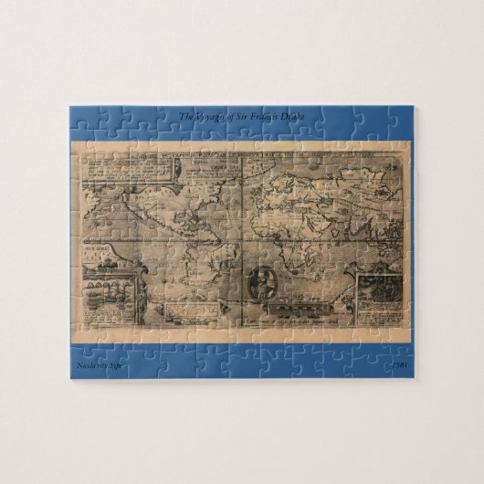 1581年アンティーク世界地図ニコラ・ヴァン・シペ ジグソーパズル (横)