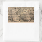 1581年アンティーク世界地図ニコラ・ヴァン・シペ 長方形シール (バッグ)
