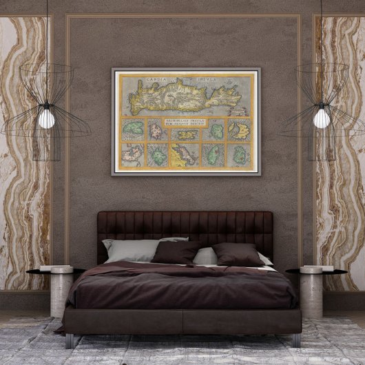 1584クレタ島と10ギリシャ諸島のオルテリアスの地図 ポスター