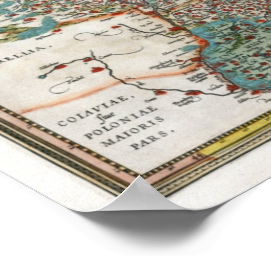 1584プロシアの地図 ポスター (角)