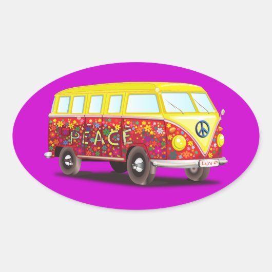 158463 CAUSES PEACABLE SURF SUMMER CAR bus mobile 楕円形シール (正面)