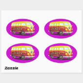 158463 CAUSES PEACABLE SURF SUMMER CAR bus mobile 楕円形シール (シート)
