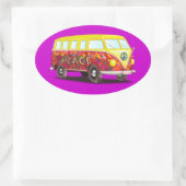 158463 CAUSES PEACABLE SURF SUMMER CAR bus mobile 楕円形シール (バッグ)