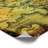 1585年の古代トラキアの歴史地図 ポスター (角)