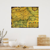 1585年の古代トラキアの歴史地図 ポスター (キッチン)