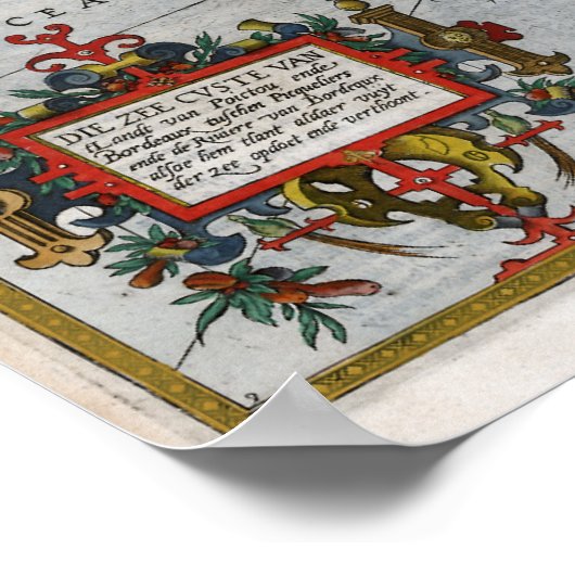 1586コーストフランスのマップ ポスター (角)