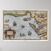 1586コーストフランスのマップ ポスター (正面)