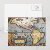 1587アメリカの地図 ポストカード (正面/裏面)