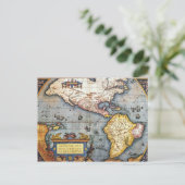 1587アメリカの地図 ポストカード (スタンド正面)