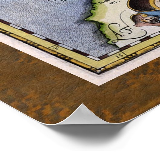 1595年アブラハム・オルテリアスによるヨーロッパの地図 ポスター (角)