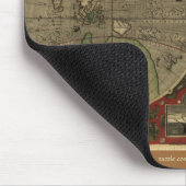 「1595 Hondius World Map」ヴィンテージ・アート・マウス・パッド マウスパッド (コーナー)