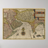 1596南アジアの地図 ポスター (正面)