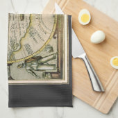 1596年アメリカ図、新大陸の古地図 キッチンタオル (四つ折り)