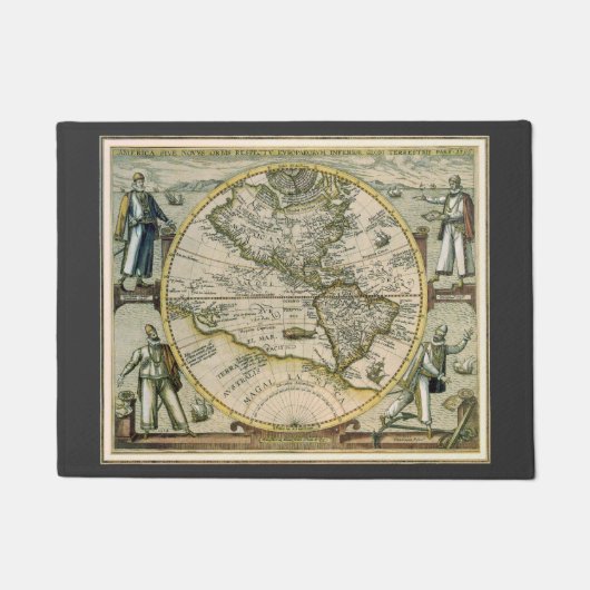 1596年アメリカ図、新大陸 ドアマット (正面)