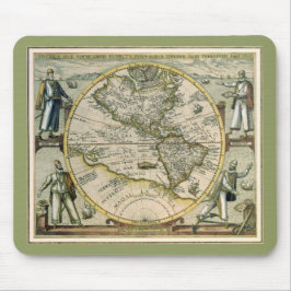 1596年アメリカ図、新大陸 マウスパッド
