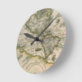 1596年アメリカ図、新大陸 ラウンド壁時計 (傾斜)