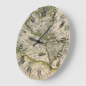 1596年アメリカ図、新大陸 ラージ壁時計 (傾斜)