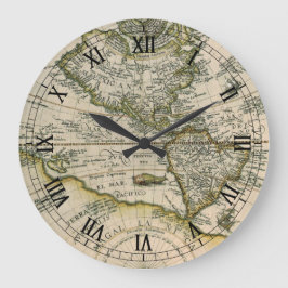 1596年アメリカ図、新大陸 ラージ壁時計