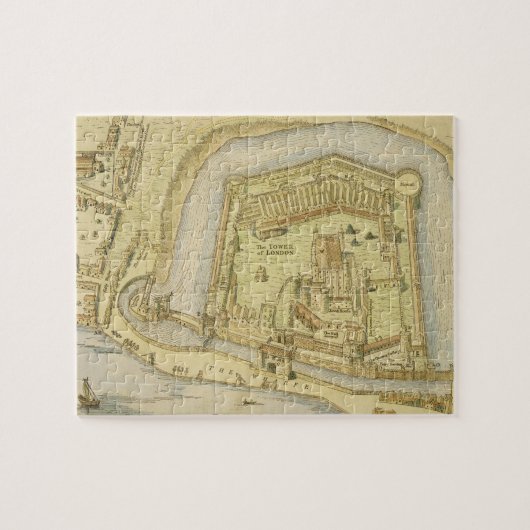 1597年になされる調査からのロンドン塔、 ジグソーパズル (横)