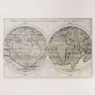 1598ヴィンテージ世界地図ラテン文字図 ジグソーパズル