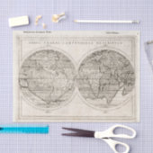 1598ヴィンテージ世界地図ラテン文字図 薄葉紙 (クラフト)