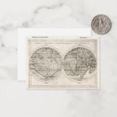 1598年ヴィンテージ世界地図 ラテン語の地図作成 ノートカード (正面/裏面インサイチュ)