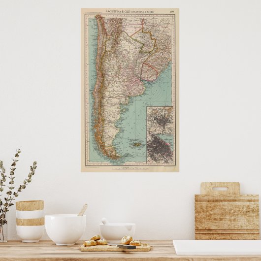 159 Argentina and Chile ポスター (キッチン)