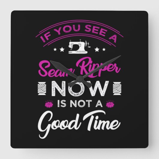 15.もし今の縫い目の波紋は良い時間ではない スクエア壁時計 (正面)