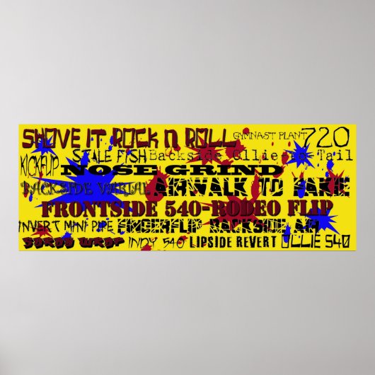 15.スケートボー人気があるドのトリック名 ポスター (正面)