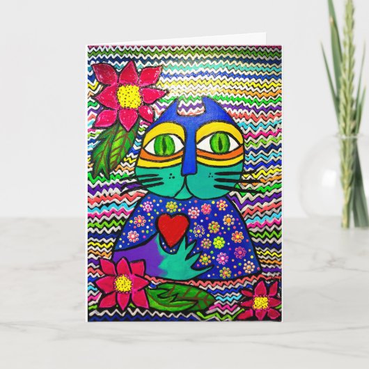 15 - ネコのキサのグリーティングカード カード (正面)