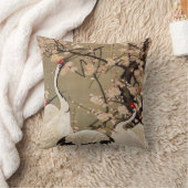 15. 梅花群鶴図、若冲のプラムは及びクレーン、Jakuchū活気付きます クッション (ブランケット)