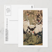 15.梅花群鶴図,若冲梅と鶴（若冲） ポストカード (正面/裏面)