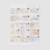 15 Authentic Vintage Postcard Backs ET2 Decoupage 薄葉紙 (正面)