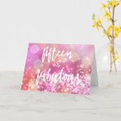 15 & Faborous, Glamor 15誕生日グリーティングカード カード (黄色い花)