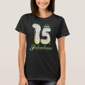 15 & Fabulous 15 Years Old 15th Birthday Diamond C Tシャツ (正面)