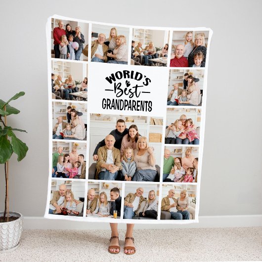 15 Image World's Best Grandparents Fleece Blanket フリースブランケット