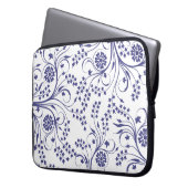 15-Inch Laptop Sleeve – Floral & Gradient Grain ラップトップスリーブ (正面左)