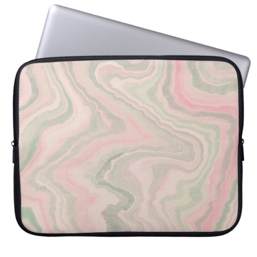 15-Inch Laptop Sleeve – Floral & Gradient Grain ラップトップスリーブ (正面)