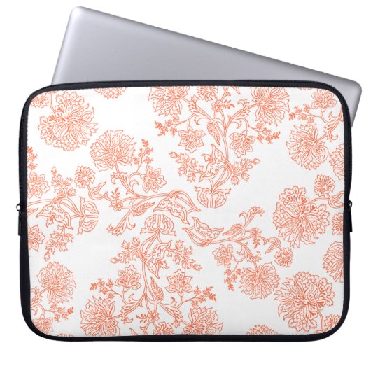 15-Inch Laptop Sleeve – Floral & Gradient Grain ラップトップスリーブ (正面)