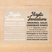 15 Milすり付きアクリル招待状（横） アクリル招待状 (正面)