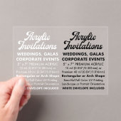 15 Milアクリル澄ん招待状（横） アクリル招待状 (インサイチュ (ポータブル))