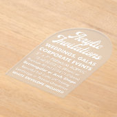 15 Milアーチ型艶消しアクリル招待状 アクリル招待状 (レイダウン)