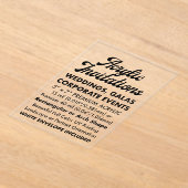 15 Mil長方形アクリル澄ん招待状 アクリル招待状 (レイダウン)