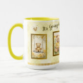 15 ozかわいいテディベアイエローデー素晴らしおもしろいハッピー マグカップ (左)