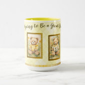 15 ozかわいいテディベアイエローデー素晴らしおもしろいハッピー マグカップ (中央)